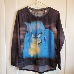 NWT Disney Ursula Raglan Long Sleeve Shirt XS Sheer Back